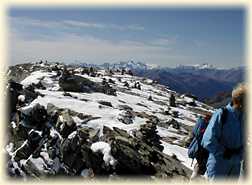 Au sommet du Rteau d'Aussois, le champ de cairns - Barre des Ecrins, Meije, Aig. d'Arves