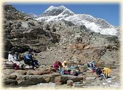 le pique-nique au Col de la Masse, 2900 m