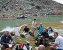 2470 m, le pique-nique - Christian, J-Pierre, Claude, Nadine, Denise