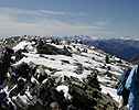 3130 m, au sommet du Rteau d'Aussois, le champ de cairns (en fait le vrai sommet est au bout de ce plateau)