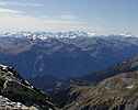Du "vrai sommet", panorama sur les Ecrins et l'Oisan : Pelvoux, Barre des Ecrins, Meije, Aig. d'Arves